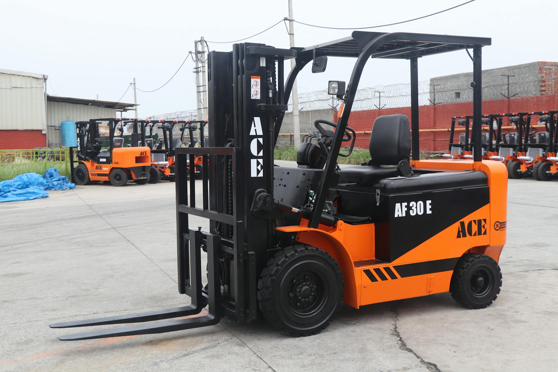 ace electric forklift in warehouse outdoors